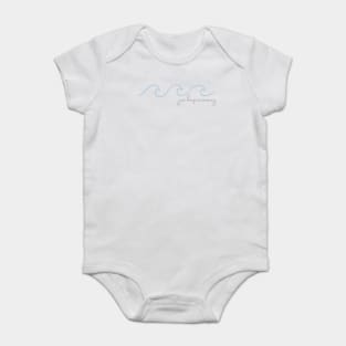 Just Keep Swimming Wave in Cursive Baby Bodysuit